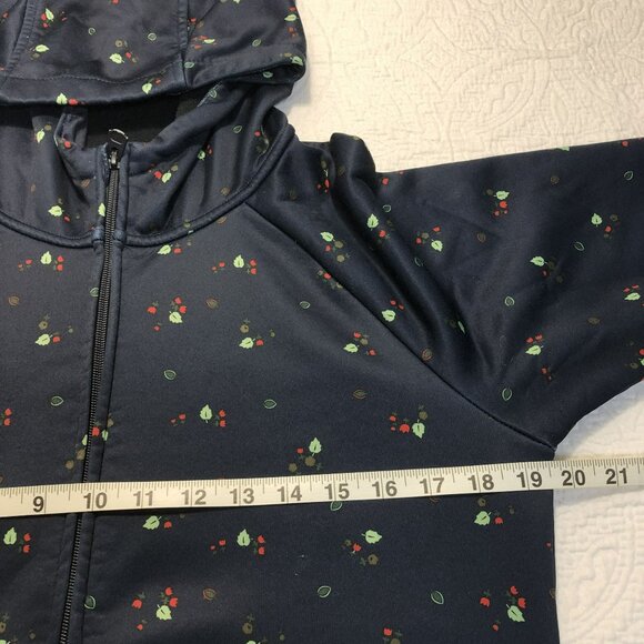 Burton Durables Goods Hoodie Zip-Up Cherry Print Size L Navy Blue - Picture 14 of 15